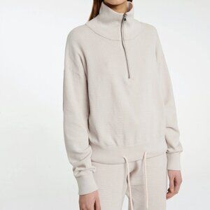 Varley Buckingham Half-Zip Sweatshirt Light Gray Size Medium